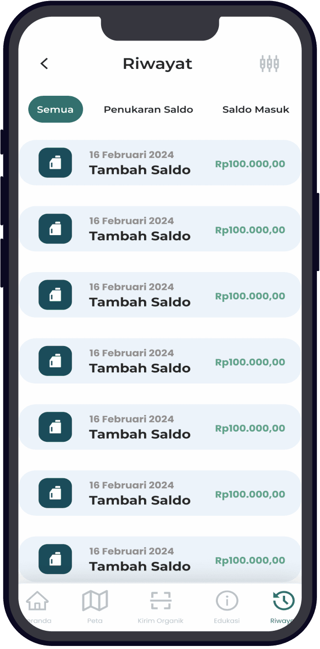 Lestari App - Transaction History